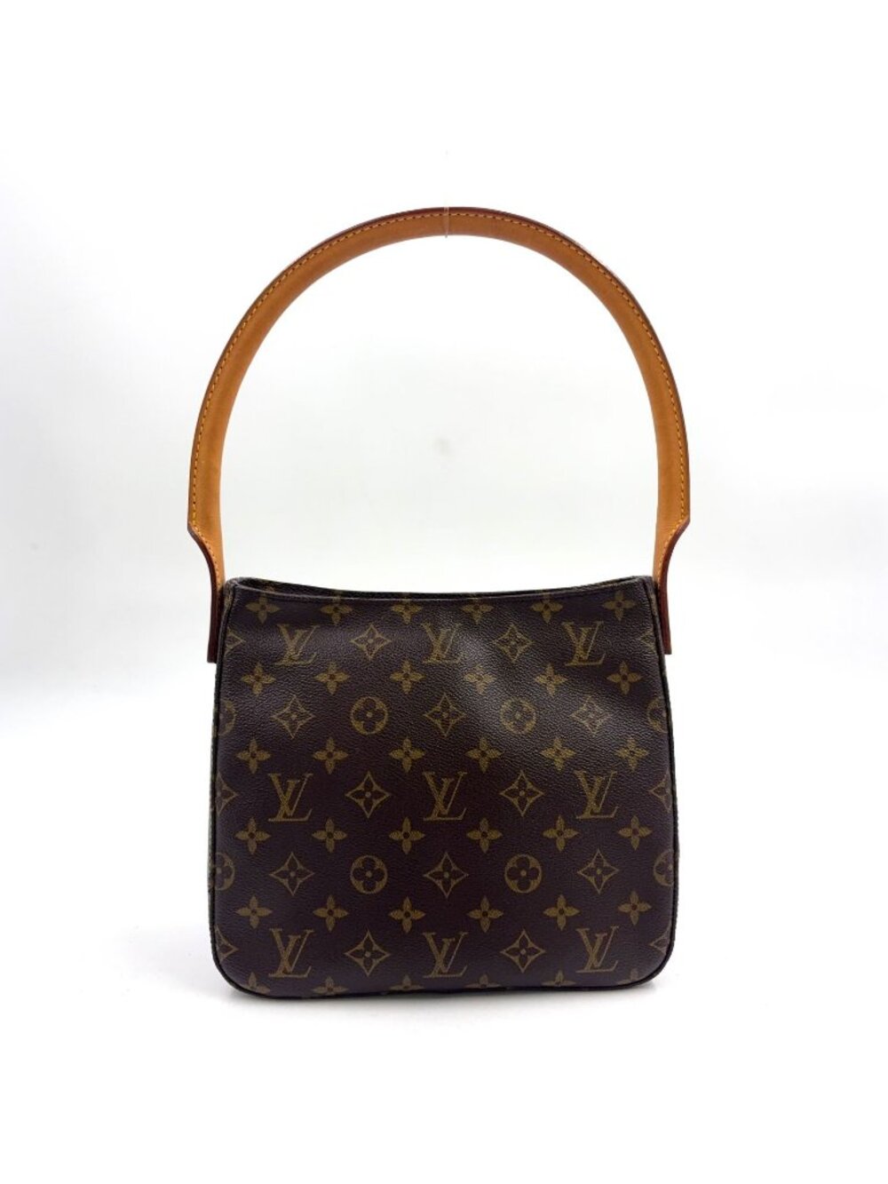 Louis Vuitton Looping MM Monogram Leather Brown Light Handbag Gold